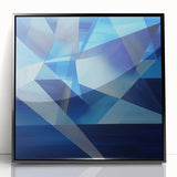 Geometric Blue Bedroom Wall Art – Modern Canvas Print