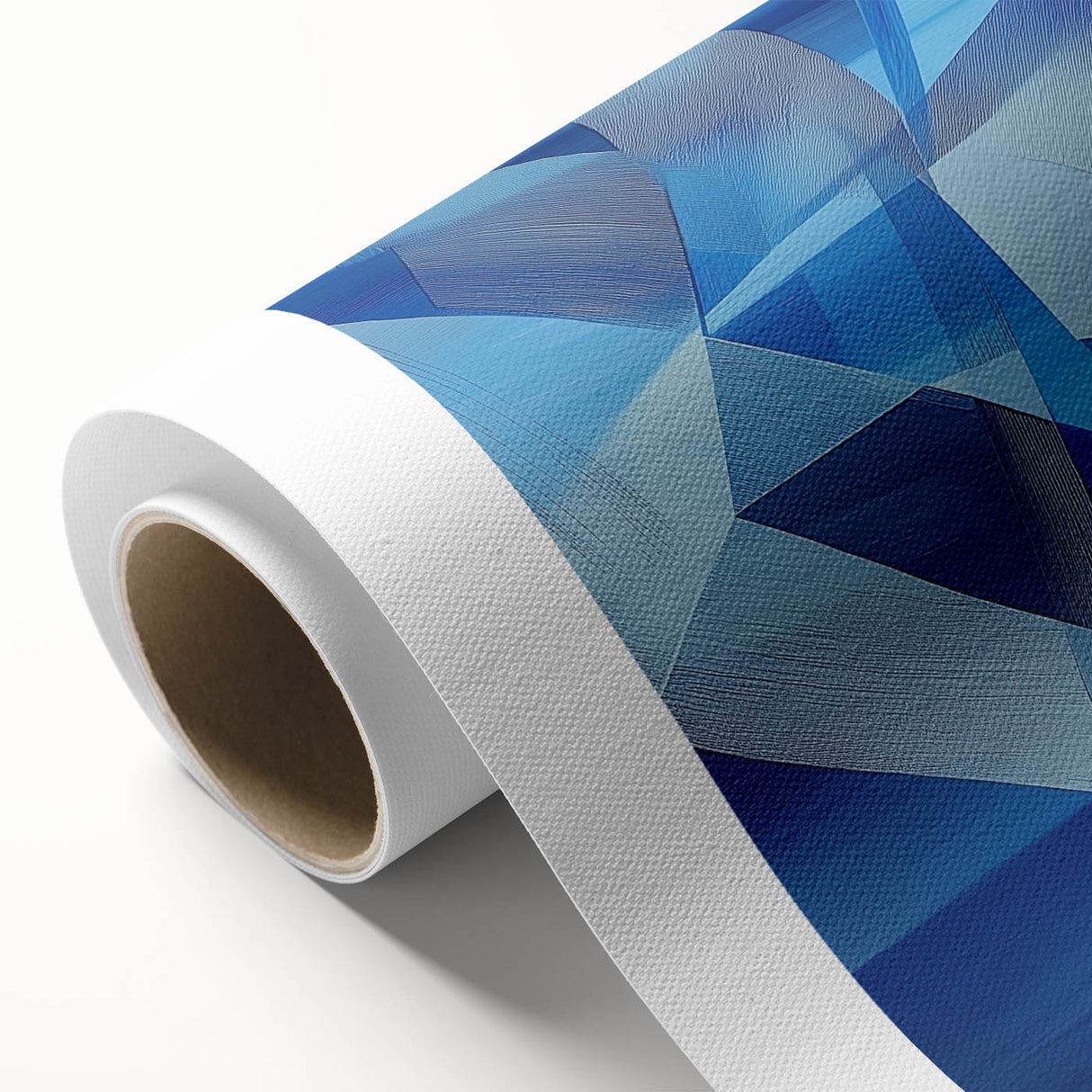 Geometric Blue Bedroom Wall Art – Modern Canvas Print