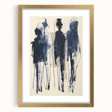 Acrylic Dining Room Artwork - Abstract Navy Blue Expression