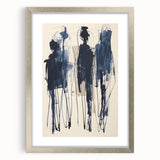 Acrylic Dining Room Artwork - Abstract Navy Blue Expression