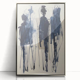 Acrylic Dining Room Artwork - Abstract Navy Blue Expression