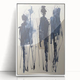 Acrylic Dining Room Artwork - Abstract Navy Blue Expression