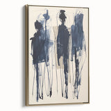 Acrylic Dining Room Artwork - Abstract Navy Blue Expression