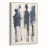 Acrylic Dining Room Artwork - Abstract Navy Blue Expression