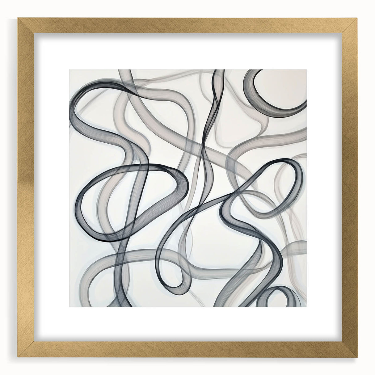 Minimalist Black & Gray Abstract Line Art – Modern Wall Art