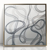 Minimalist Black & Gray Abstract Line Art – Modern Wall Art
