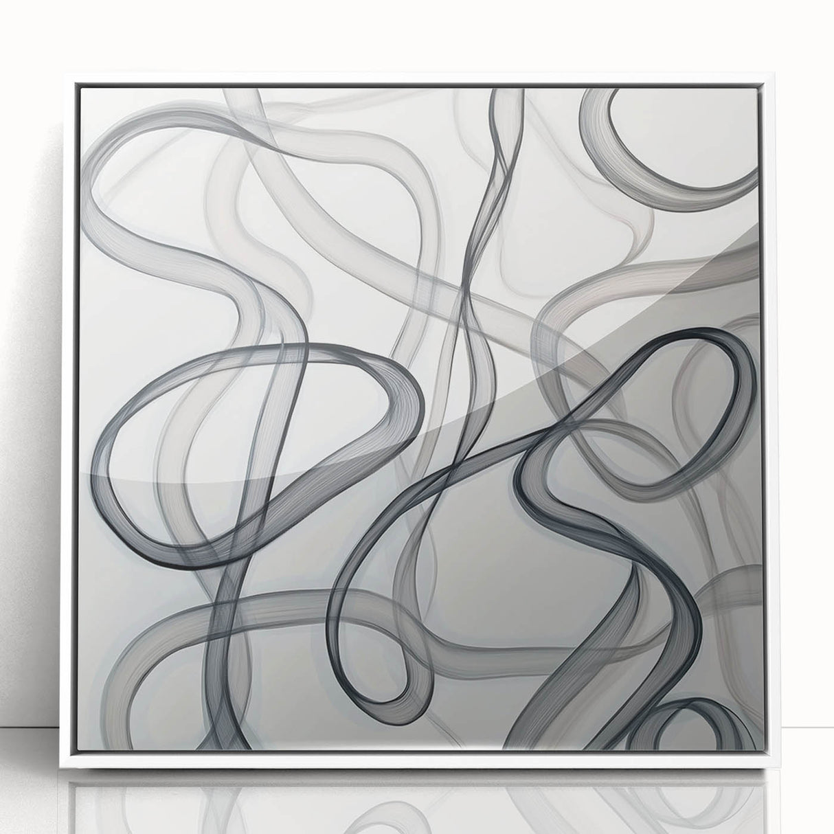 Minimalist Black & Gray Abstract Line Art – Modern Wall Art