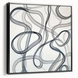 Minimalist Black & Gray Abstract Line Art – Modern Wall Art