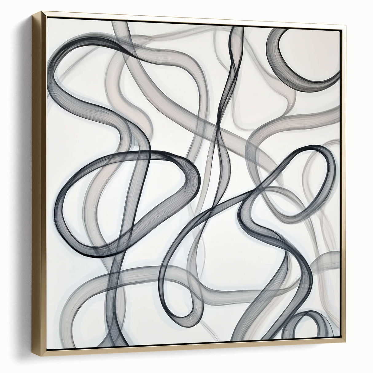 Minimalist Black & Gray Abstract Line Art – Modern Wall Art