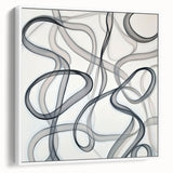 Minimalist Black & Gray Abstract Line Art – Modern Wall Art