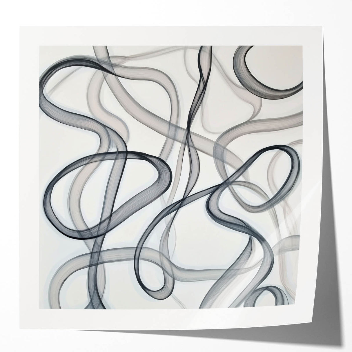 Minimalist Black & Gray Abstract Line Art – Modern Wall Art