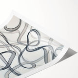 Minimalist Black & Gray Abstract Line Art – Modern Wall Art