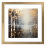 Golden Birch Forest Office Wall Art – Modern Corporate Decor