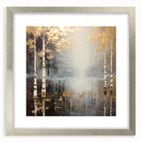 Golden Birch Forest Office Wall Art – Modern Corporate Decor