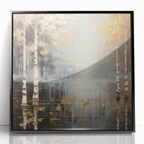 Golden Birch Forest Office Wall Art – Modern Corporate Decor