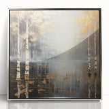 Golden Birch Forest Office Wall Art – Modern Corporate Decor