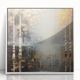 Golden Birch Forest Office Wall Art – Modern Corporate Decor
