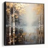 Golden Birch Forest Office Wall Art – Modern Corporate Decor