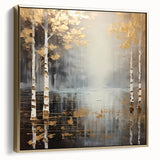 Golden Birch Forest Office Wall Art – Modern Corporate Decor