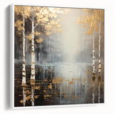 Golden Birch Forest Office Wall Art – Modern Corporate Decor