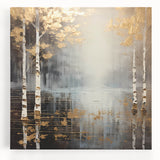 Golden Birch Forest Office Wall Art – Modern Corporate Decor