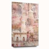 Abstract architectural wall art displayed in acrylic glass, showcasing intricate geometric patterns and a modern aesthetic, ideal for contemporary interiors.