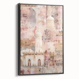 Framed black abstract architecture wall art on canvas displaying geometric shapes and lines, emphasizing modern design aesthetics in a stylish setting.