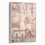 Abstract architecture wall art framed canvas showcasing a sleek white design, perfect for modern interiors, emphasizing geometric shapes and clean lines.