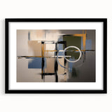 Abstract geometric frame in matte black, showcasing a modern design with sharp angles and clean lines, ideal for contemporary decor and artwork display.