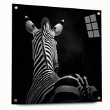 Acrylic glass artwork depicting a side view of various colorful animals, secured with pins, showcasing intricate details and vibrant hues in a modern design.
