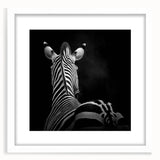 Framed animal art print featuring a white mat, showcasing a detailed illustration of various wild animals against a clean background, perfect for home decor.