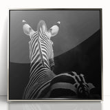 Framed acrylic artwork featuring a silver-colored animal design, showcasing intricate details and vibrant colors, ideal for modern home decor.