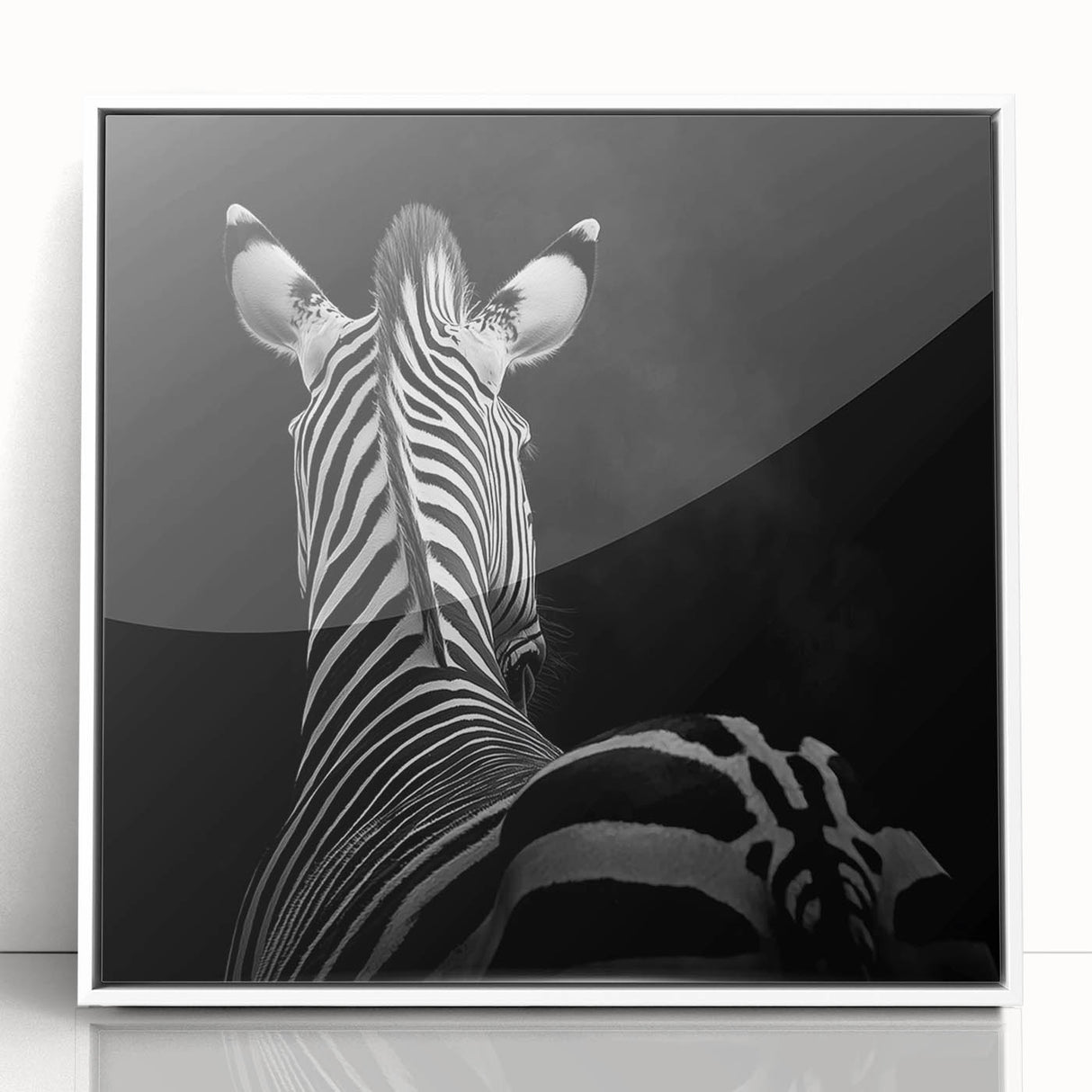 Framed acrylic wall art featuring a vibrant animal design on a white background, showcasing colorful illustrations of various wildlife, ideal for home decor.