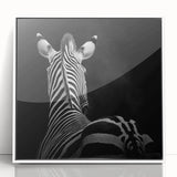 Framed acrylic wall art featuring a vibrant animal design on a white background, showcasing colorful illustrations of various wildlife, ideal for home decor.