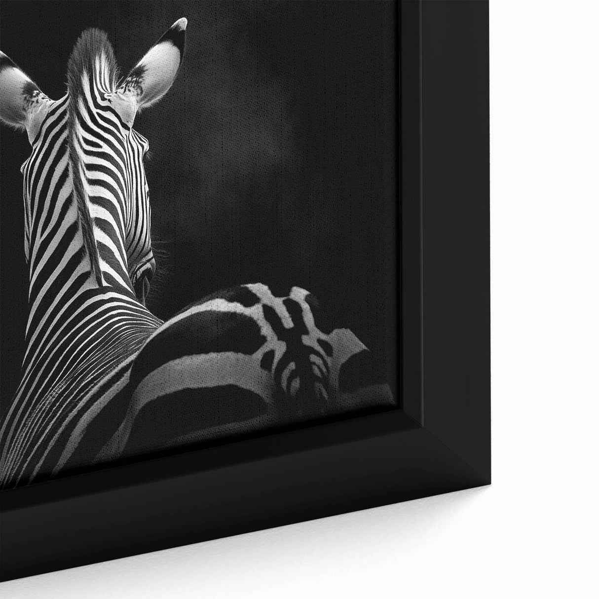 Close-up of a vibrant framed canvas depicting various colorful animals in an artistic style, showcasing intricate details and textures, perfect for home decor.