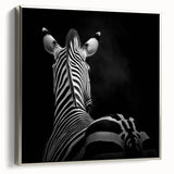 Framed canvas artwork showcasing a silver side view of a vibrant animal design, perfect for home decor, emphasizing contemporary style and artistic flair.