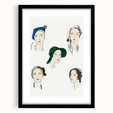 Elegant Art Deco Wall Art - Fashionable Women in Stylish Hats Print