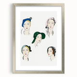 Elegant Art Deco Wall Art - Fashionable Women in Stylish Hats Print