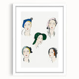Elegant Art Deco Wall Art - Fashionable Women in Stylish Hats Print