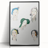 Elegant Art Deco Wall Art - Fashionable Women in Stylish Hats Print