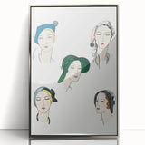 Elegant Art Deco Wall Art - Fashionable Women in Stylish Hats Print