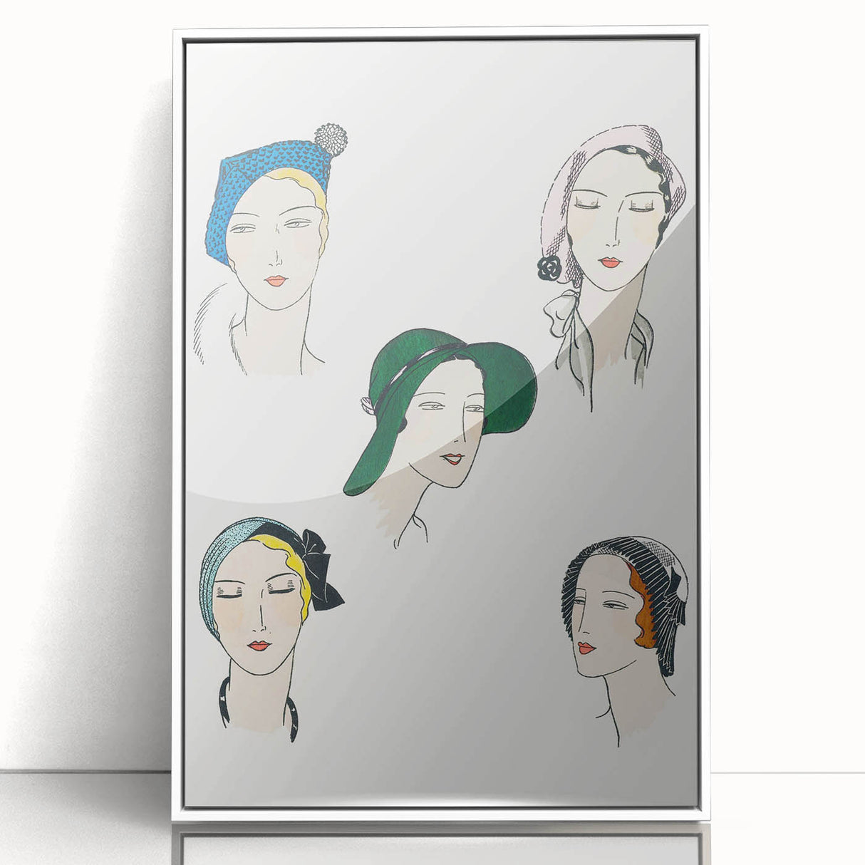 Elegant Art Deco Wall Art - Fashionable Women in Stylish Hats Print