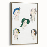 Elegant Art Deco Wall Art - Fashionable Women in Stylish Hats Print