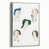Elegant Art Deco Wall Art - Fashionable Women in Stylish Hats Print