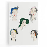 Elegant Art Deco Wall Art - Fashionable Women in Stylish Hats Print