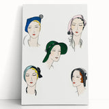 Elegant Art Deco Wall Art - Fashionable Women in Stylish Hats Print