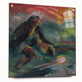 Powerful Expressionist Landscape - Dawn Canvas Print in Bold Colors