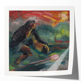 Powerful Expressionist Landscape - Dawn Canvas Print in Bold Colors