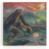 Powerful Expressionist Landscape - Dawn Canvas Print in Bold Colors