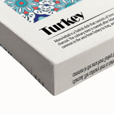 Black and white stretched canvas featuring a variety of detailed food dishes, ideal for bedroom wall art.